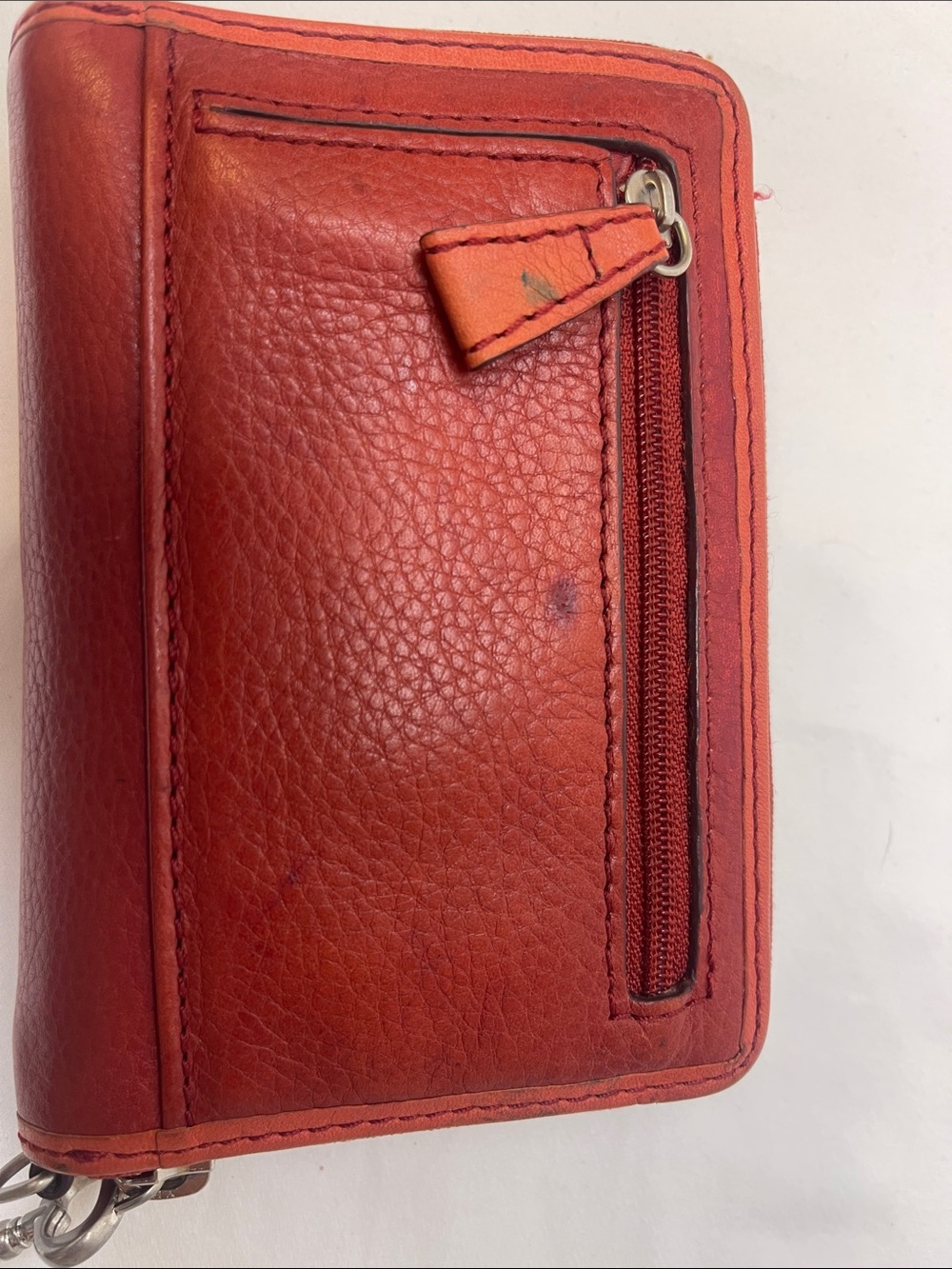 Fossil Red Leather Zip Wallet with Swan Accent - Picture 14 of 16